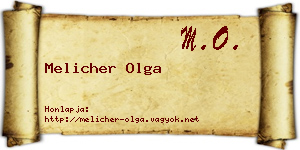 Melicher Olga névjegykártya