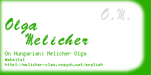 olga melicher business card